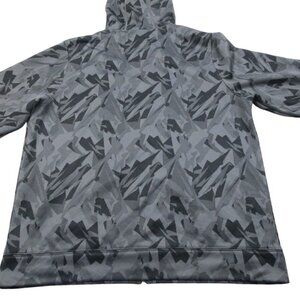 Under armour Hoodie Mens Large Gray Geometric Fleece Lined Loose Fit Full Zipper